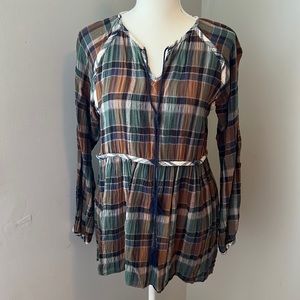 THML plaid peasant top
